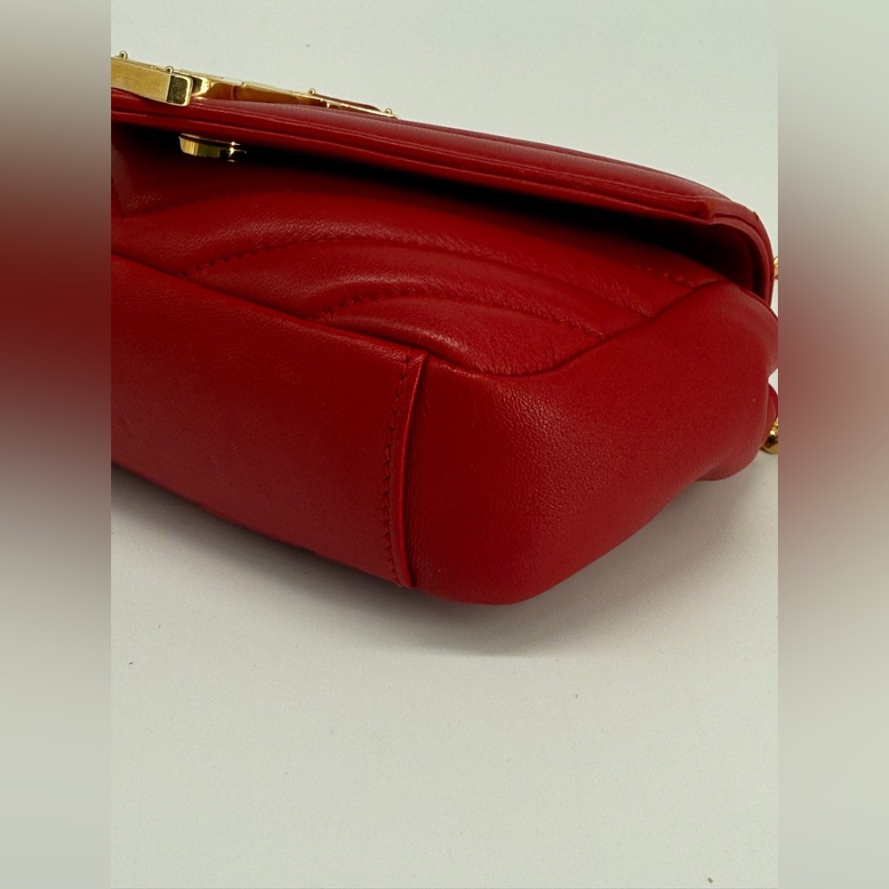 Saint Laurent Shevron College Baby Leather Crossbody Bag - Picture 12 of 16